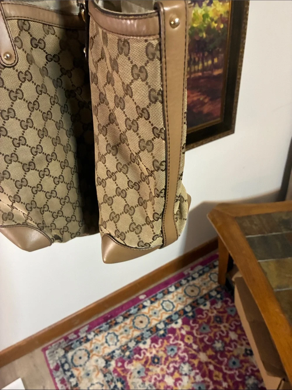 Gucci Tan Brown GG Supreme Canvas Tote